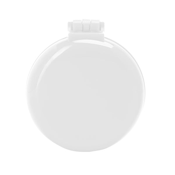 Stamina Blunt plastic and glass compact mirror in white, ready for logo printing