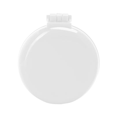 Stamina Blunt plastic and glass compact mirror in white, ready for logo printing