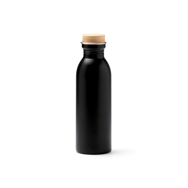 Stamina Levu recycled stainless steel bottle 650 ml in black, ready for laser engraving
