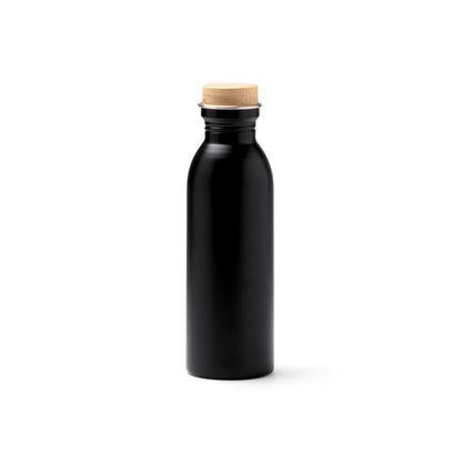 Stamina Levu recycled stainless steel bottle 650 ml in black, ready for laser engraving