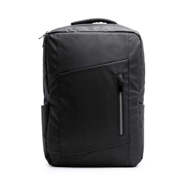 Stamina Dixon PU leather executive backpack in black, ready for logo printing