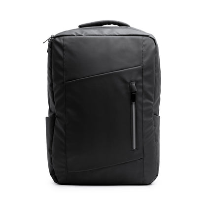Stamina Dixon PU leather executive backpack in black, ready for logo printing