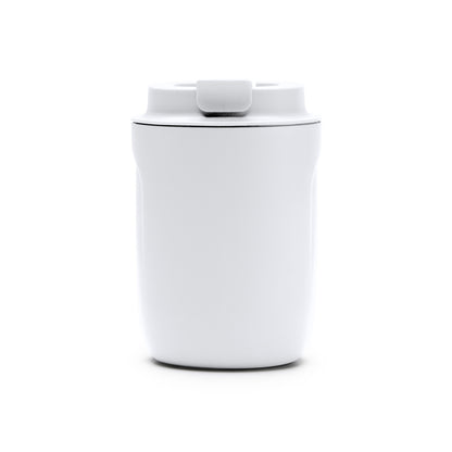 Stamina Tanik double-walled stainless steel thermal cup in white, ready for laser engraving