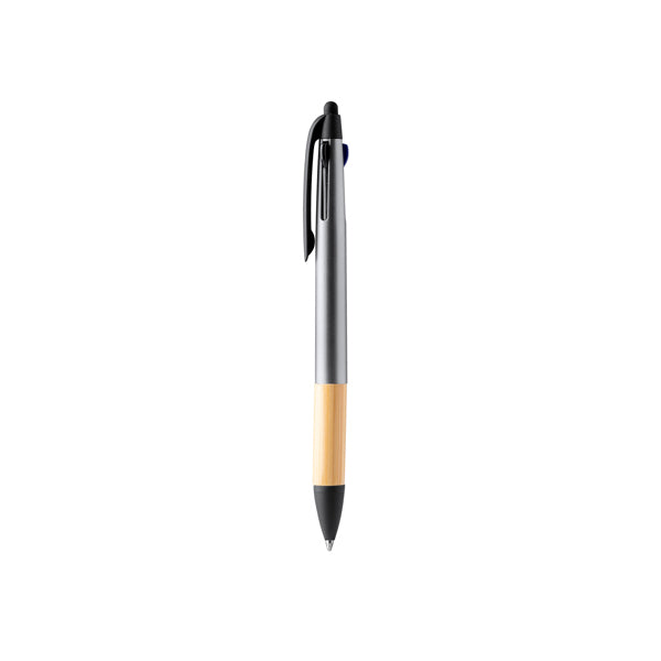 Stamina Nebel aBS and bamboo ball pen in silver, ready for logo printing