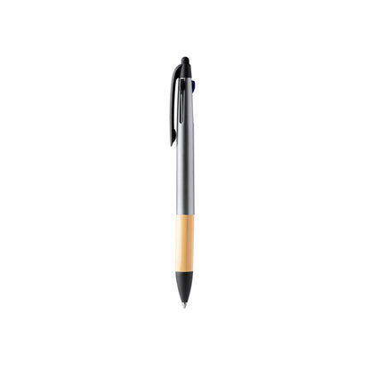 Stamina Nebel aBS and bamboo ball pen in silver, ready for logo printing