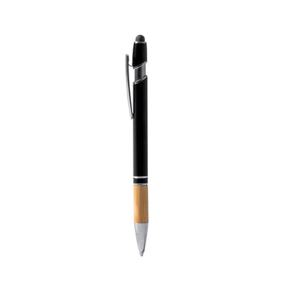 Stamina Dekel bamboo ball pen in black, ready for laser engraving