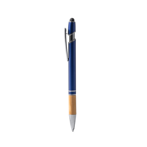 Stamina Dekel bamboo ball pen in royal blue, ready for laser engraving