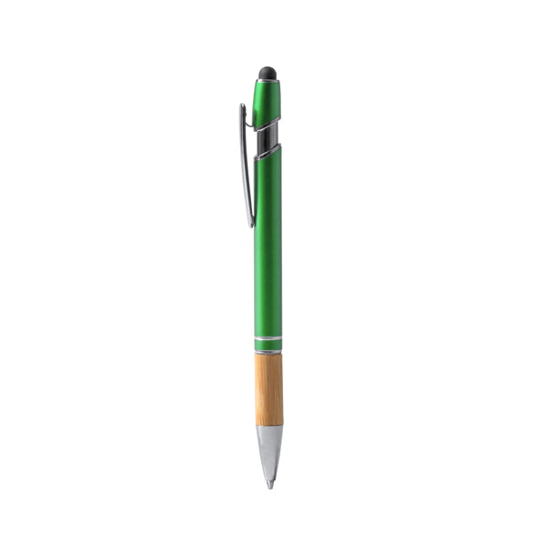 Stamina Dekel bamboo ball pen in fern green, ready for laser engraving