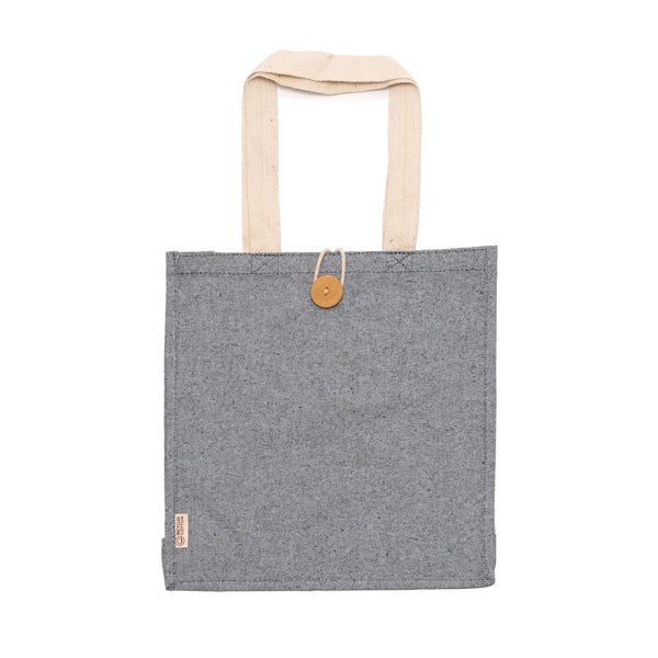 Stamina Barmer recycled cotton tote bag in black, ready for logo printing