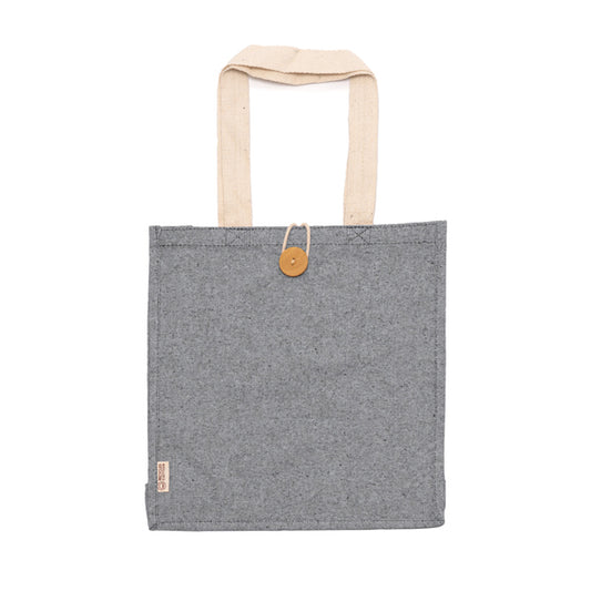Stamina Barmer recycled cotton tote bag in black, ready for logo printing