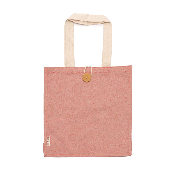Stamina Barmer recycled cotton tote bag in red, ready for logo printing