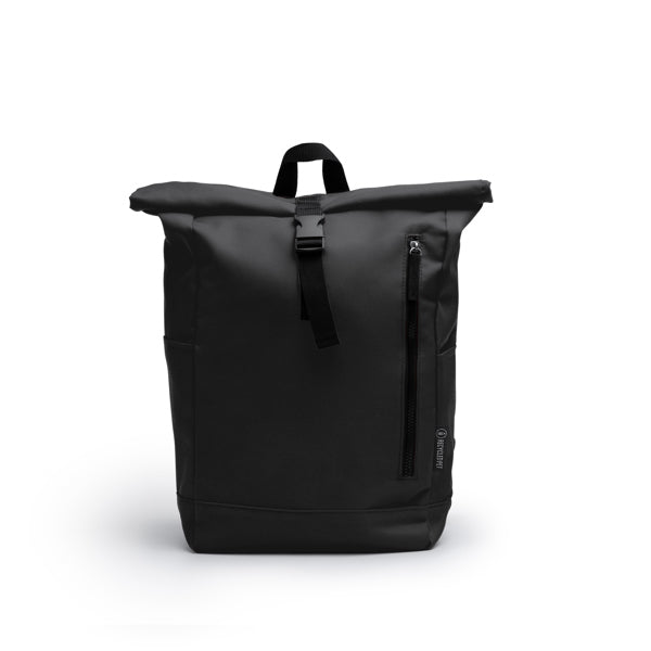 Stamina Dronte recycled RPET polyester backpack in black, ready for logo printing