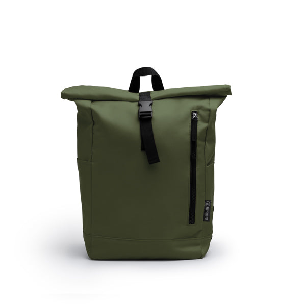 Stamina Dronte recycled RPET polyester backpack in dark green, ready for logo printing