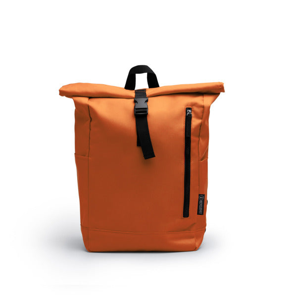 Stamina Dronte recycled RPET polyester backpack in orange, ready for logo printing