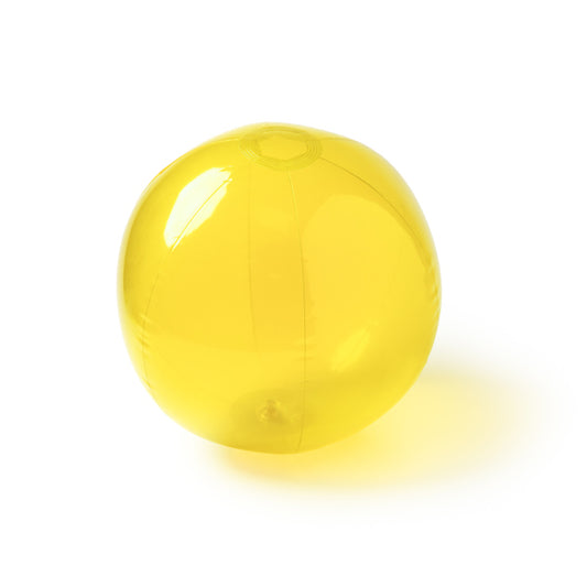 Stamina Kipar translucent PVC beach ball in yellow, ready for logo printing