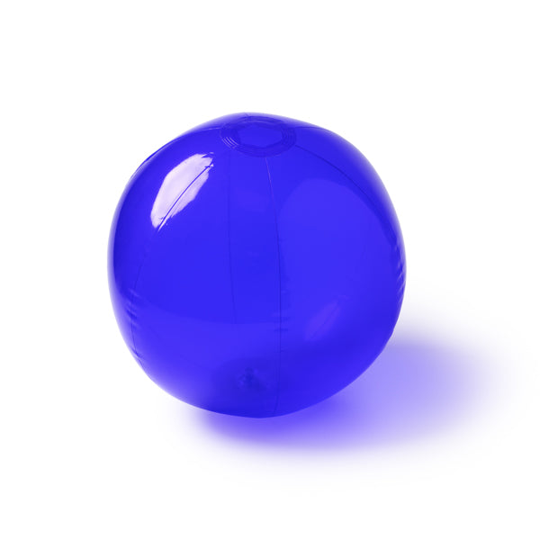 Stamina Kipar translucent PVC beach ball in royal blue, ready for logo printing