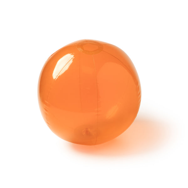 Stamina Kipar translucent PVC beach ball in orange, ready for logo printing