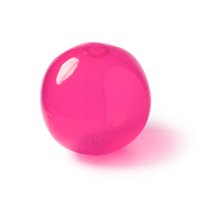 Stamina Kipar translucent PVC beach ball in fuchsia, ready for logo printing