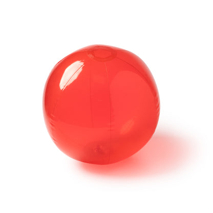 Stamina Kipar translucent PVC beach ball in red, ready for logo printing