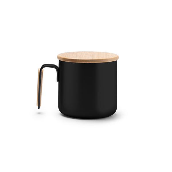 Stamina Rimor recycled stainless steel and mug 350 ml in black, ready for logo printing
