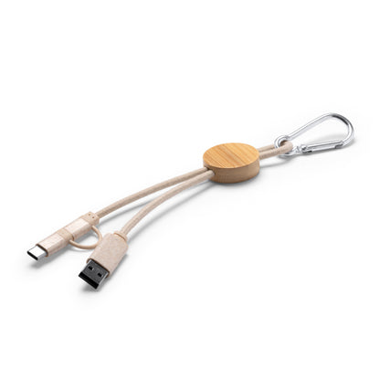 Stamina Pombas bamboo charging cable, ready for laser engraving