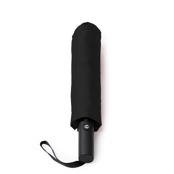 Stamina Leyka foldable storm umbrella in black, ready for logo printing