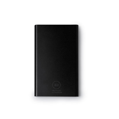 Stamina Karna recycled aluminium power bank 000 mAh in black, ready for logo printing