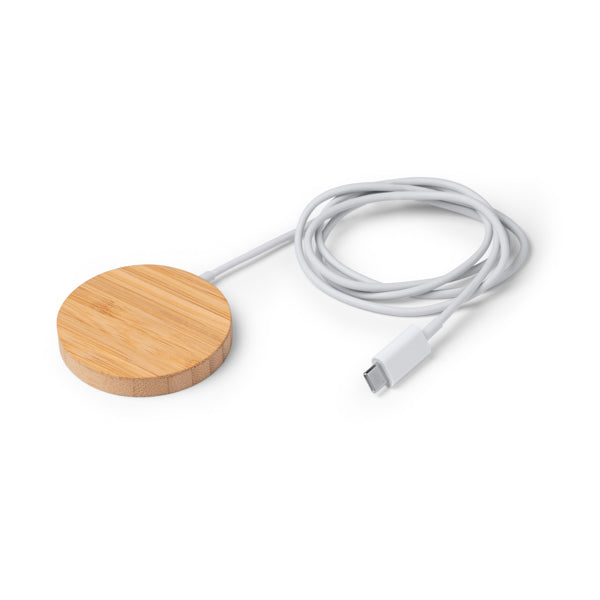 Stamina Matix bamboo wireless charger, ready for logo printing