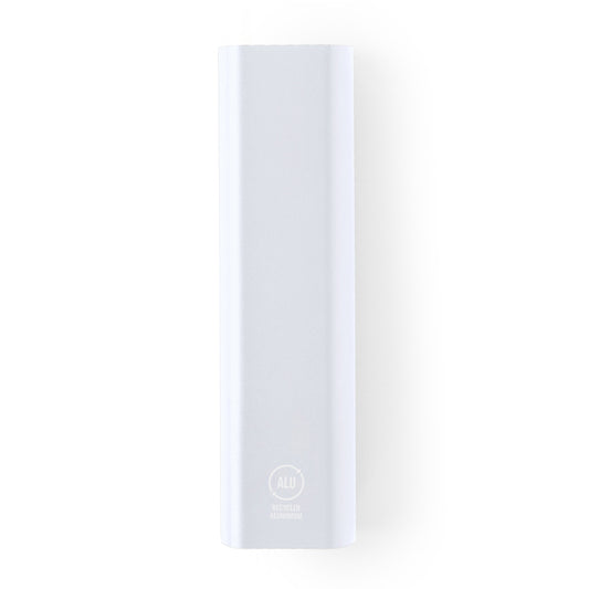 Stamina Bony recycled aluminium power bank 600 mAh in white, ready for logo printing