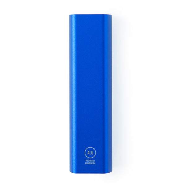 Stamina Bony recycled aluminium power bank 600 mAh in royal blue, ready for logo printing