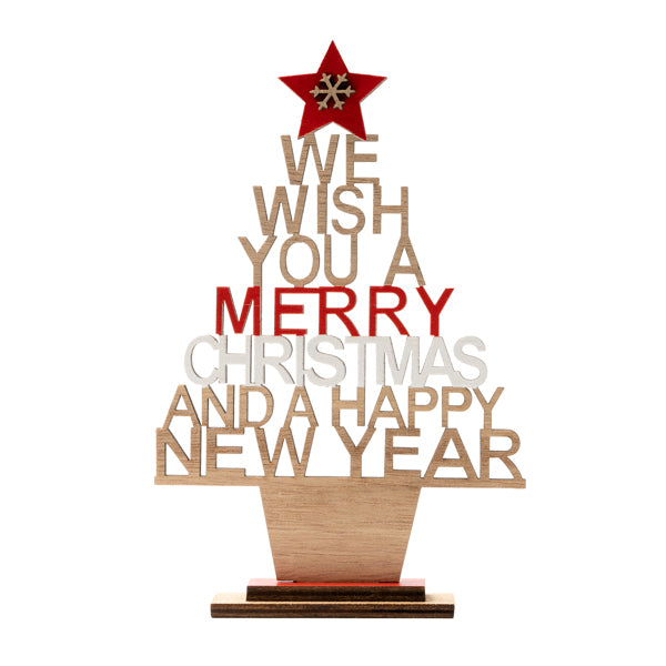Stamina Tinsel wood Christmas decoration in wood, ready for laser engraving