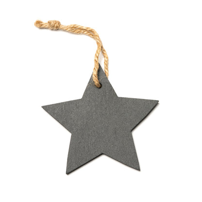 Stamina Rudolf slate Christmas decoration in star, ready for logo printing