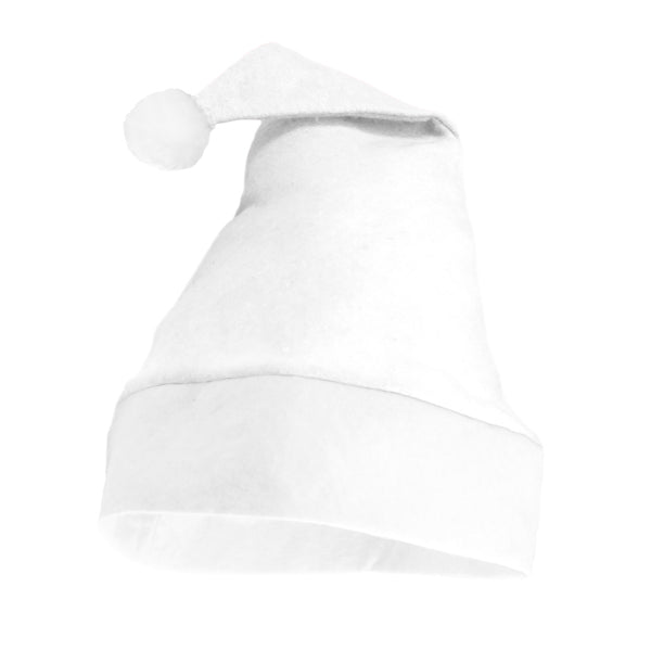 Stamina Santa polyester / fleece Christmas decoration in white, ready for logo printing