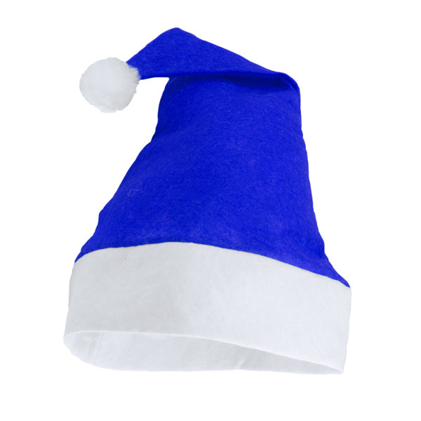 Stamina Santa polyester / fleece Christmas decoration in royal blue, ready for logo printing