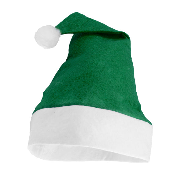 Stamina Santa polyester / fleece Christmas decoration in fern green, ready for logo printing