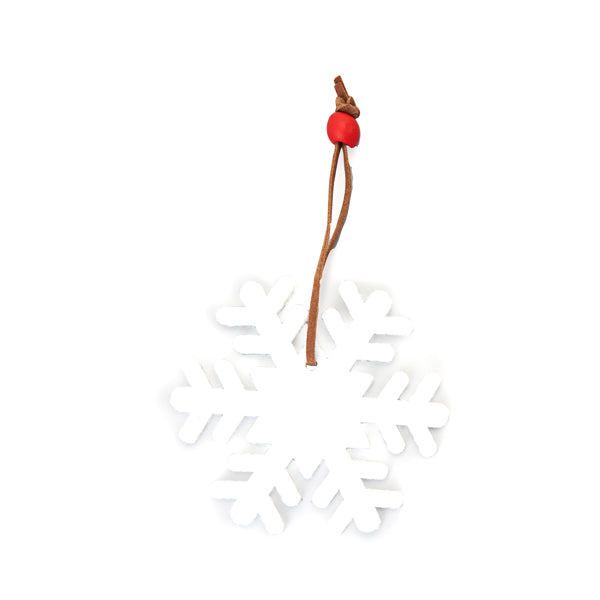 Stamina Abend polyester Christmas decoration in snowflake, ready for logo printing