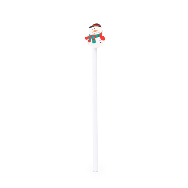 Stamina Nuss wood and rubber Christmas decoration in snowman, ready for logo printing