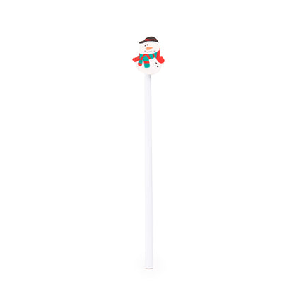Stamina Nuss wood and rubber Christmas decoration in snowman, ready for logo printing