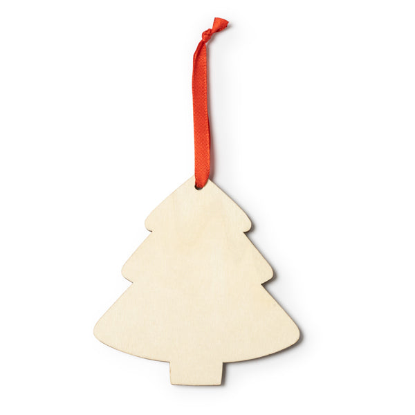 Stamina Jingle wood and polyester Christmas decoration in tree, ready for laser engraving