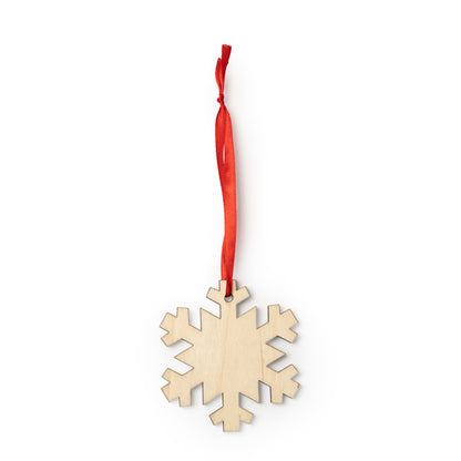 Stamina Jingle wood and polyester Christmas decoration in snowflake, ready for laser engraving