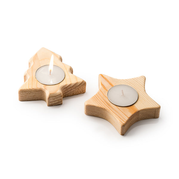 Stamina Maka candle with a wooden recipient, ready for laser engraving