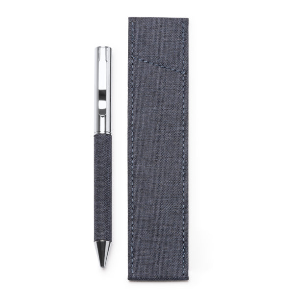 Stamina Braman recycled polyester (RPET) ball pen in blue jeans, ready for laser engraving