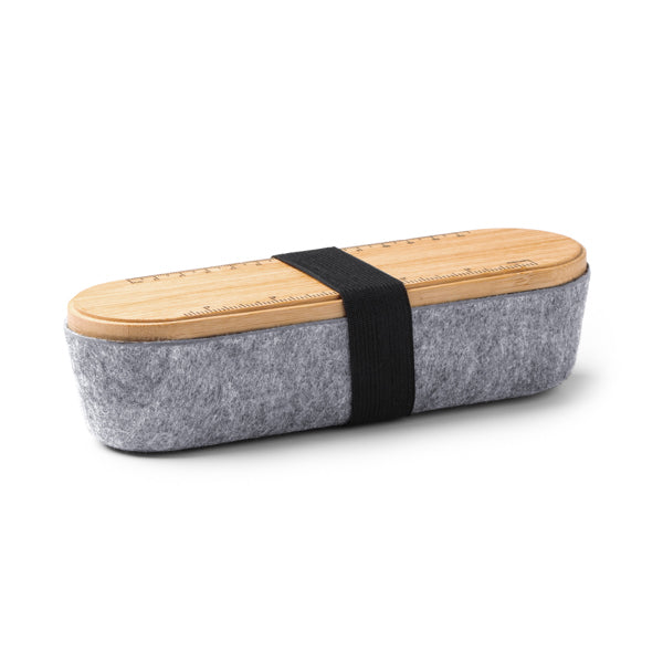 Stamina Nibix bamboo and recycled felt pencil case, ready for laser engraving