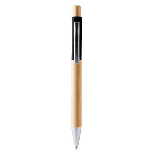 Stamina Osiris bamboo ball pen in black, ready for logo printing