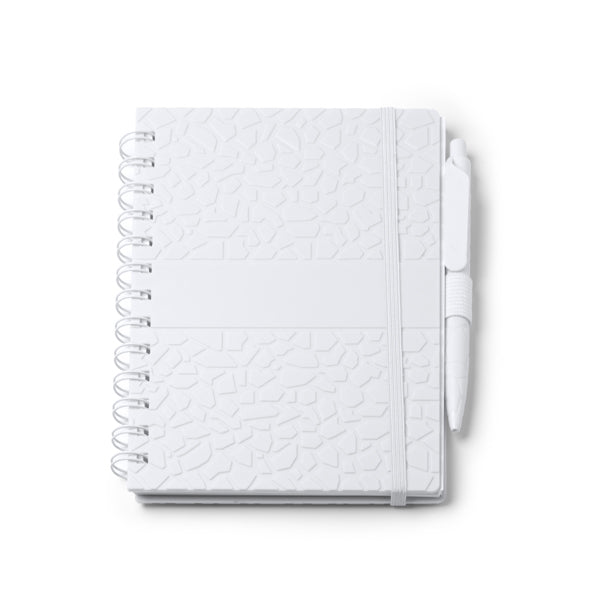 Stamina Duran stone extracts notebook A5 in white, ready for logo printing