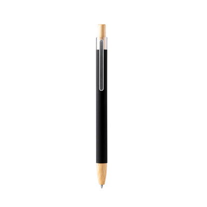 Stamina Silma bamboo ball pen in black, ready for logo printing