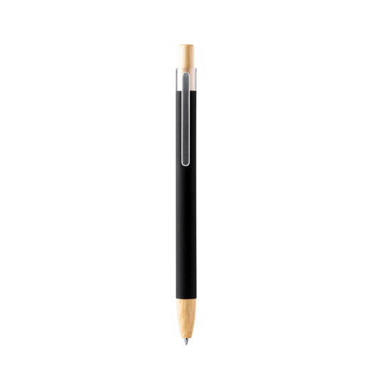 Stamina Silma bamboo ball pen in black, ready for logo printing