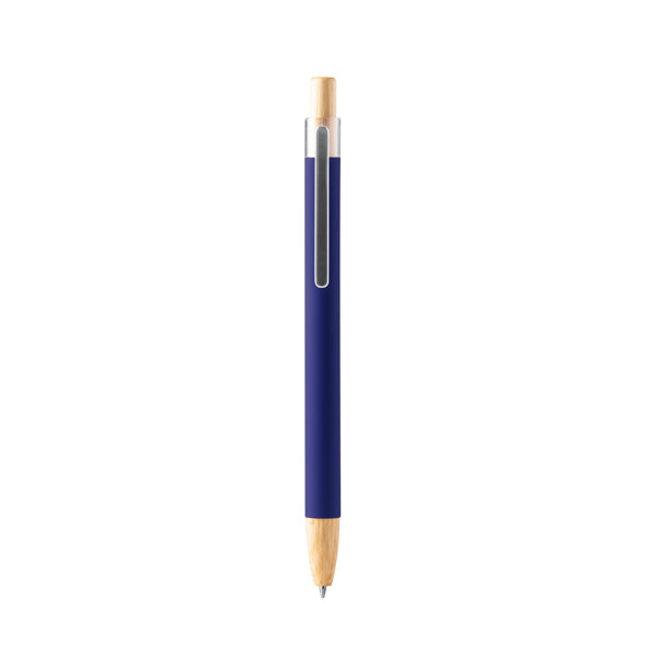 Stamina Silma bamboo ball pen in royal blue, ready for logo printing