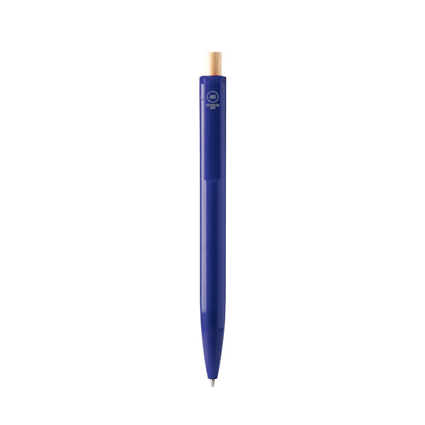 Stamina Kiki recycled ABS and bamboo ball pen in royal blue, ready for logo printing