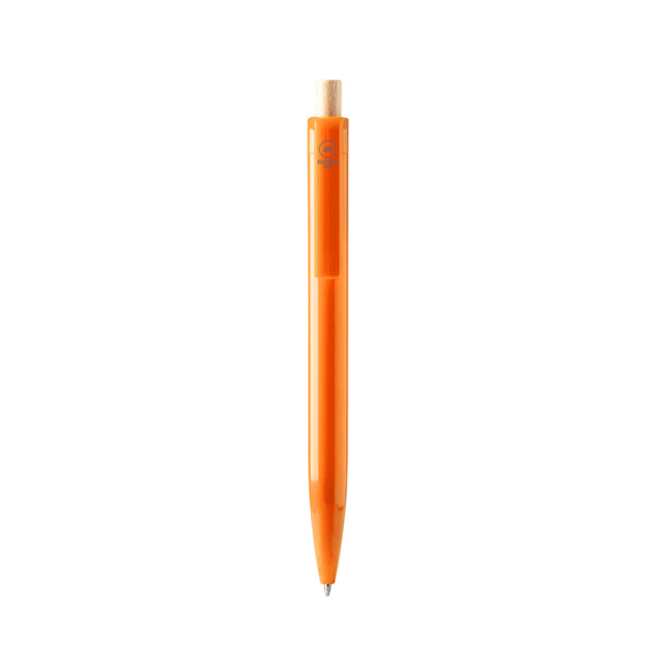 Stamina Kiki recycled ABS and bamboo ball pen in orange, ready for logo printing
